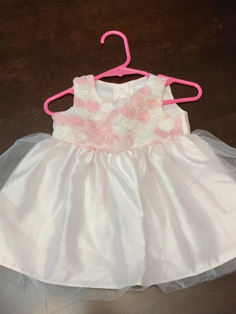 George Pink and White Rosette Tulle Dress George